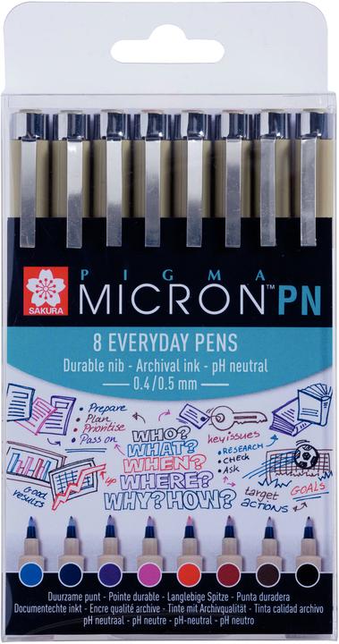 Image du produit Sakura Stylo Pigma Micron PN pour tous les jours Lot de 8 couleurs (Multicolore, 8 x)
