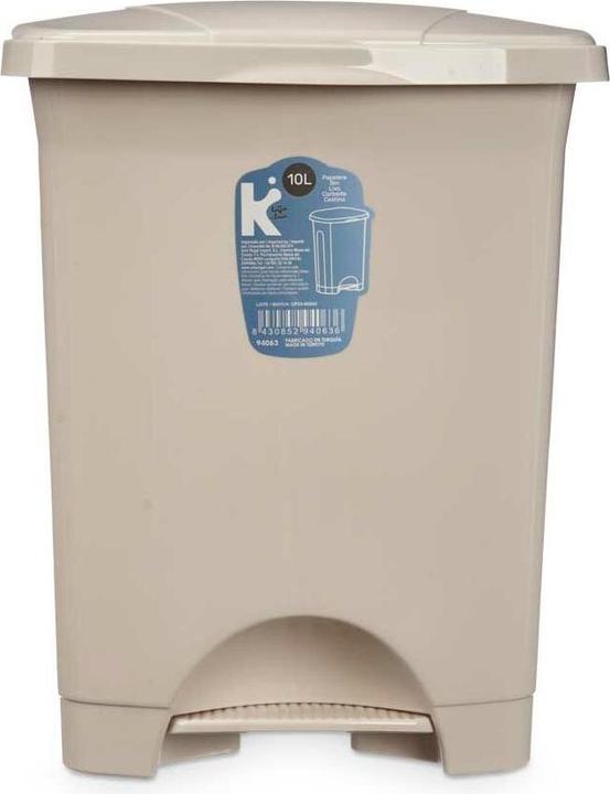 Actual product image Natec Papierkorb mit Pedal Beige Kunststoff 10 L (8 Stück) (10 l)