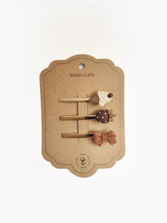 Immagine prodotto Mrs. Ertha Mrs Ertha - Fermagli per capelli Bow Icecream Bow Berry (3 pz.)