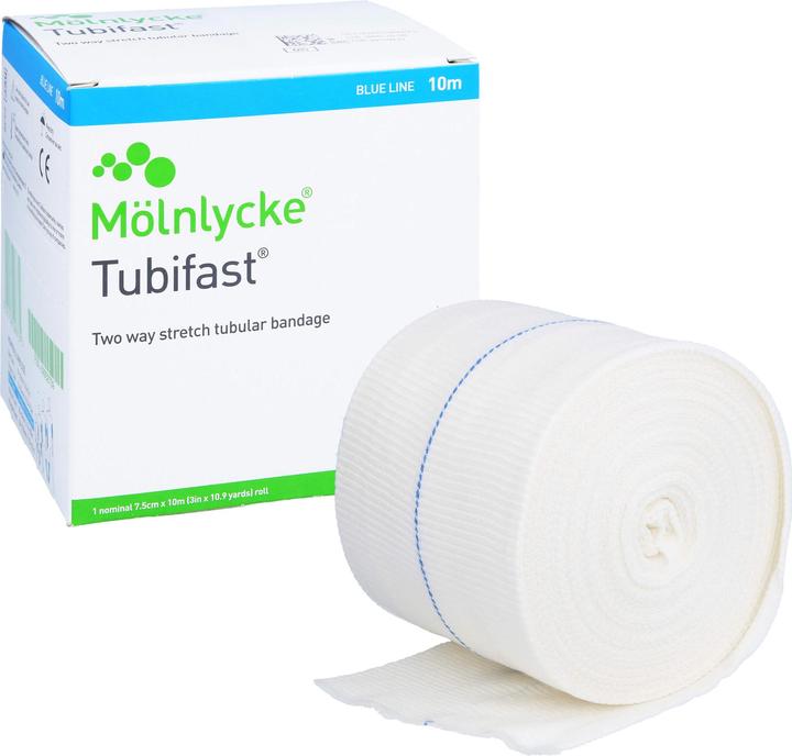 Actual product image Mölnlycke Schlauchbandage 7.5cmx10m blau