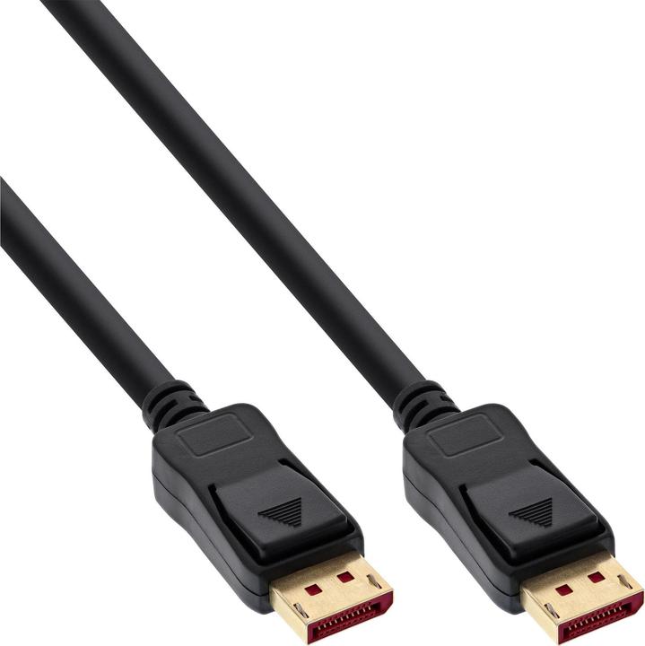 Produktbild InLine 100er Bulk-Pack ® DisplayPort 1.4 Kabel, schwarz, vergoldete Kontakte, 0,5m (0.50 m, DisplayPort)