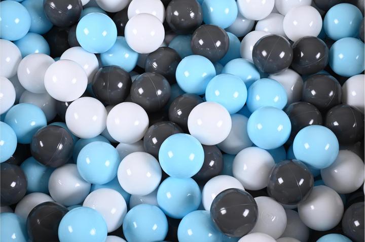 Immagine prodotto Knorrtoys Palla da biliardo morbida - "Stelle bianche e grigie" - 300 palline crema/grigio/blu chiaro (circa