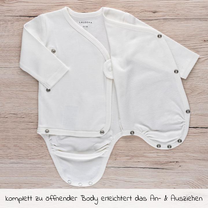 Produktbild La Loona LaLoona Baby-Bodys & Wickelbodys Wickelbody Langarm 6er Pack - Beere Grau - (56)