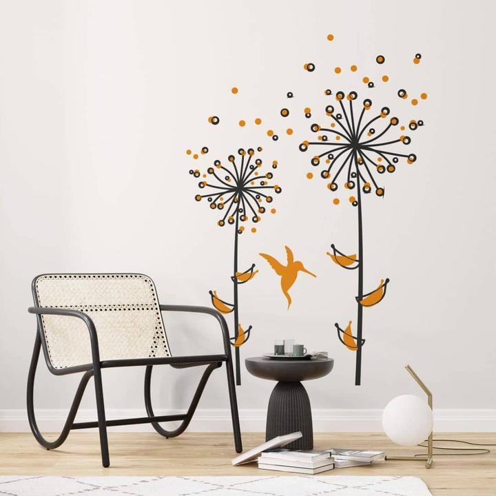 Produktbild Trenddeko Pusteblume Orange (110 x 160 cm, 82 x 120 cm, 120 x 180 cm, 96 x 140 cm, 69 x 100 cm)