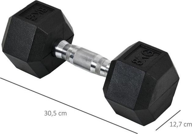 Actual product image Swisshandel24 Hexagon Dumbbells 2 Dumbbell Set Dumbbell Set Cast Iron Dumbbells Handle Knurled Weights Metal G (2 x 8 kg)