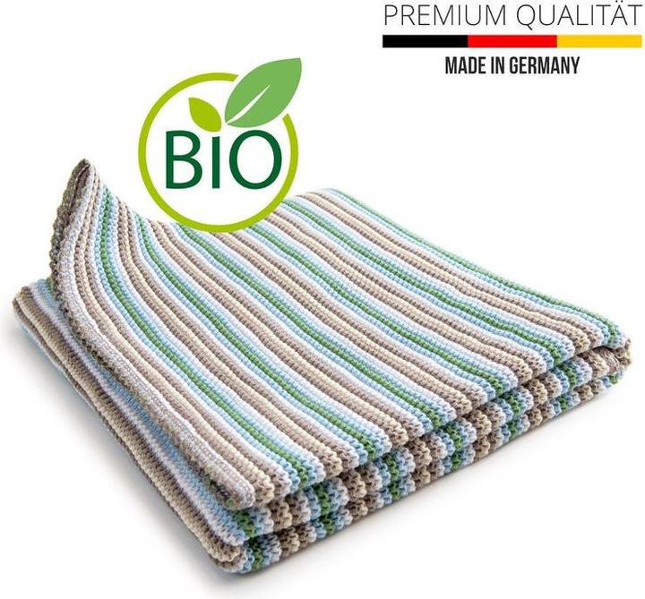 Produktbild Sonnenstrick Kuscheldecke Babydecke Strickdecke Kinder Baumwolldecke Säuglingsdecke (80 x 80 cm)