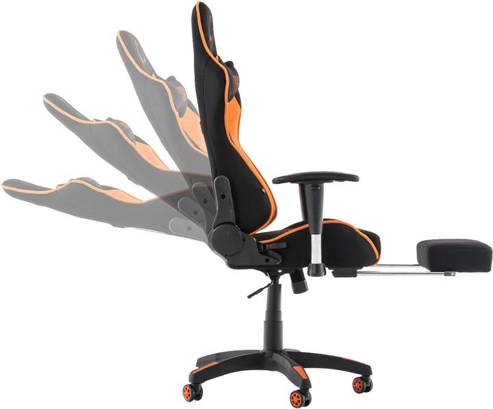 Immagine prodotto CLP Sedia da ufficio da corsa Turbo in tessuto con poggiapiedi, nero/arancio