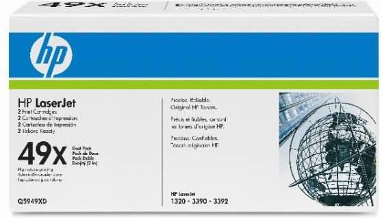 Actual product image HP Q5949XD) No 49XD HP49XD 49XD Dual Pack Black Cartrdige (Q5949XD) (FC)