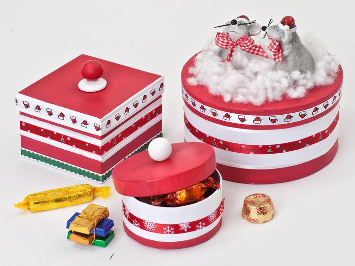 Image du produit VBS XXL Boîtes en carton "Ronde", Blanc, lot de 12 (Coffret cadeau, 12 x)
