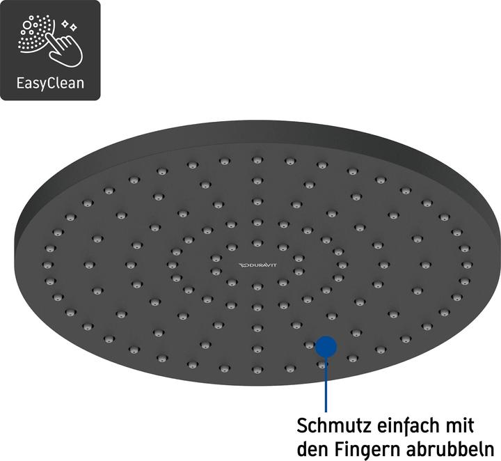 Actual product image Duravit Overhead shower 1 jet, 250 black matt (1 Beam types, 21 l/min)
