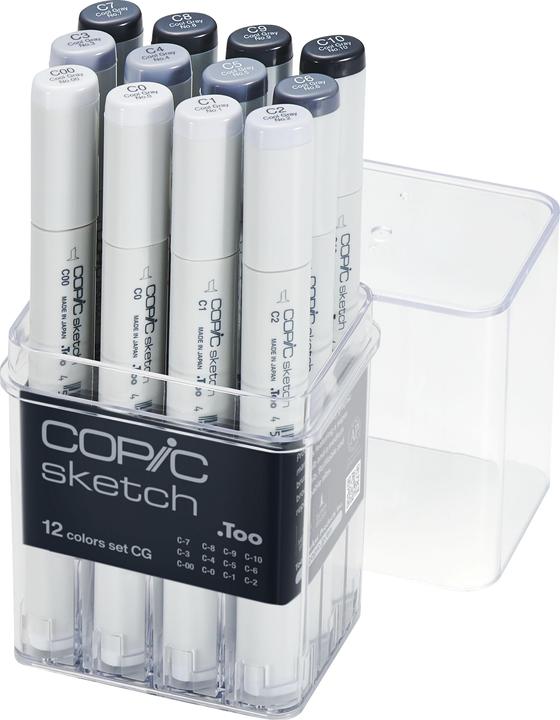 Produktbild Copic Marker sketch, 12er Set "Graut”ne CG" (Grau, 3 mm, 12 x)