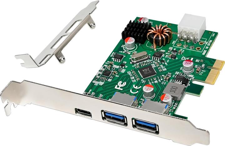 Image du produit InLine Carte d'interface, 2x USB-A, 1x USB-C 3.2 Gen.1, PCIe, PD3.0, avec connecteur d'alimentation à 6