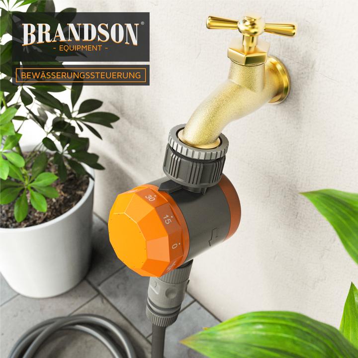 Produktbild Brandson Bewässerungssteuerung, Bewässerungsuhr, Wasserzeitschaltuhr, automatisch, Timer 15 - 120 Min. (Bewässerungsuhr, Bewässerungsventil)