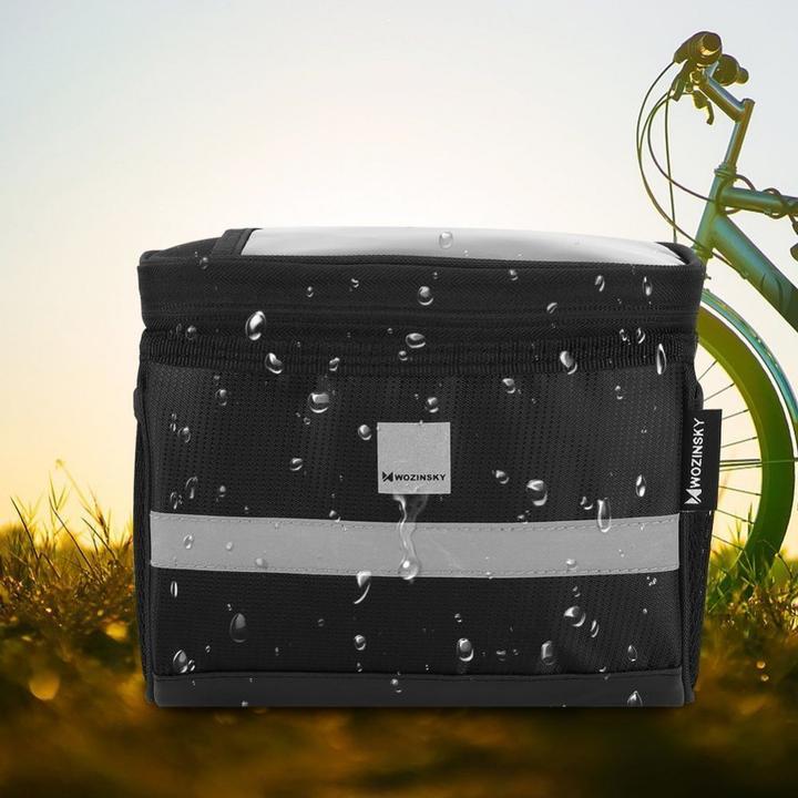 Produktbild Wozinsky Fahrradlenkertasche mit Fenster für Smartphone 2L schwarz WBB12BK universal (2 l, Lenkertasche)