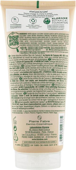 Immagine prodotto Klorane Crema doccia con fiori di cupuacu (200 ml)