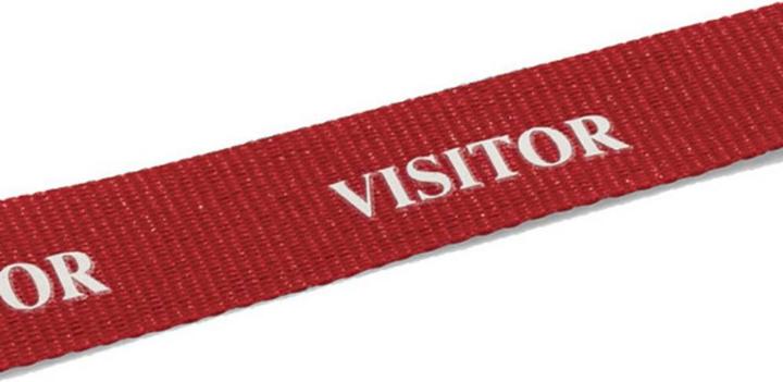 Immagine prodotto Durable Nastro di tessuto VISITOR, con moschettone, conf. da 20 pz., rosso.