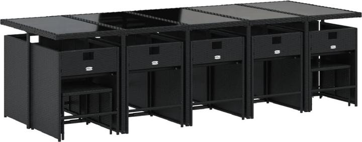 Produktbild VidaXL Gartenmöbel Essgruppe Gartengarnitur Sitzgruppe 15tlg Schwarz Poly Rattan (275 cm)