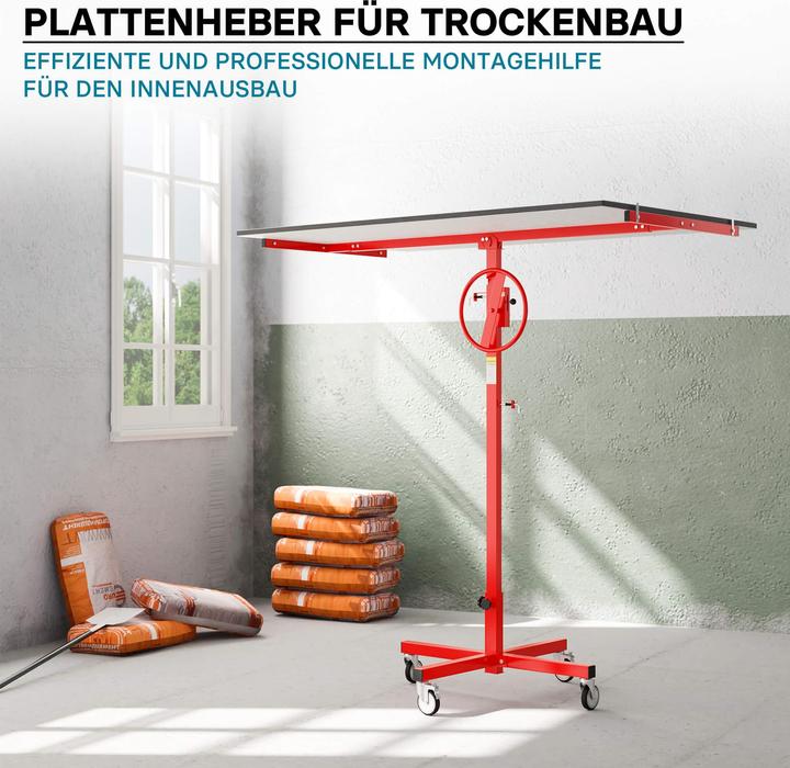 Produktbild Wiltec Plattenheber 40kg 170-290cm Montagehilfe Paneelheber Trockenbau Lift (40 kg)