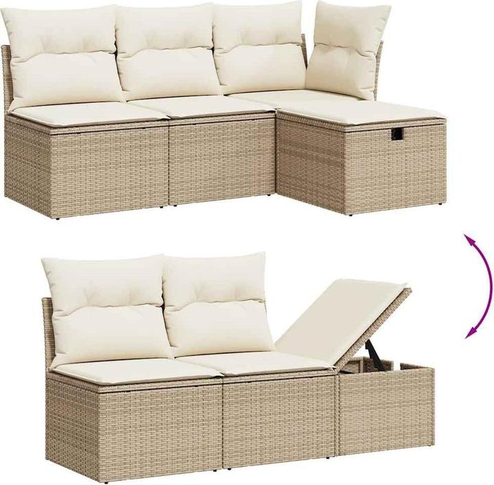 Produktbild VidaXL Gartenmöbel Sofa Garnitur Gartengarnitur Garten Sitzgruppe 6-tlg. Beige