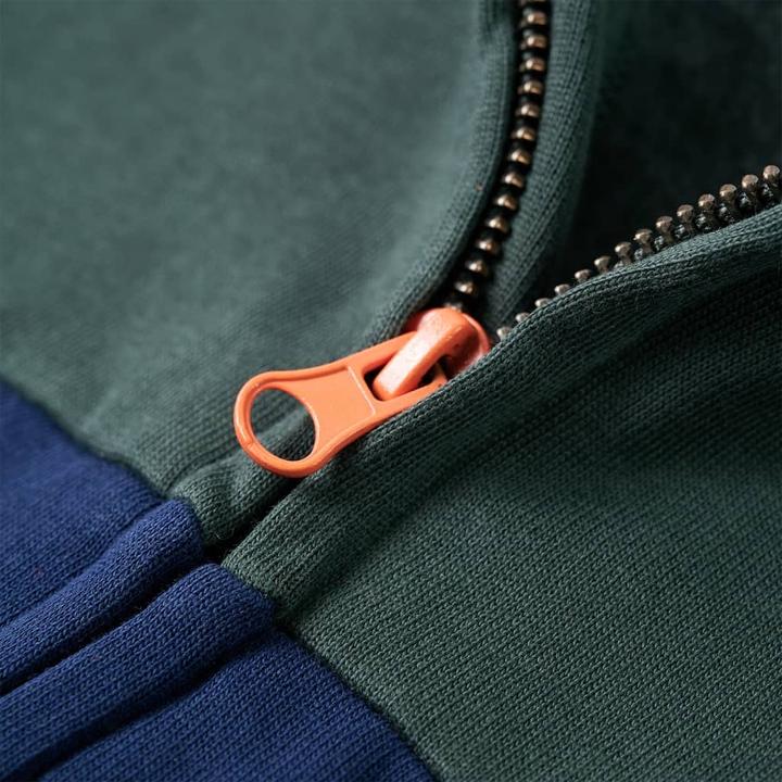 Produktbild VidaXL Kinder-Kapuzenpullover mit Reissverschluss Dunkelgrün (104)