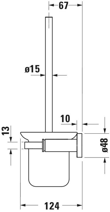 Image du produit Duravit Ensemble brosse D-CODE pour montage mural, verre chromé mat