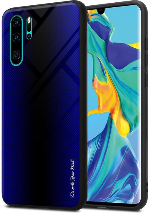 Actual product image Cadorabo TPU Striped Glass Cover (Huawei P30 Pro)