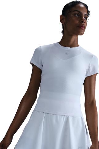 Nike Court Advantage Dri-Fit Short Sleeve Tennis Top White Woman (XS)