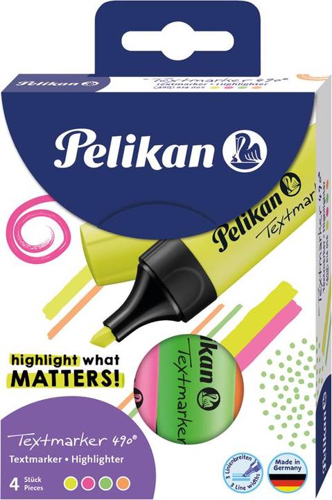 Actual product image Pelikan Highlighter 490 (Neon orange, Neon yellow, Neon pink, Neon green, 5 mm, 4 x)