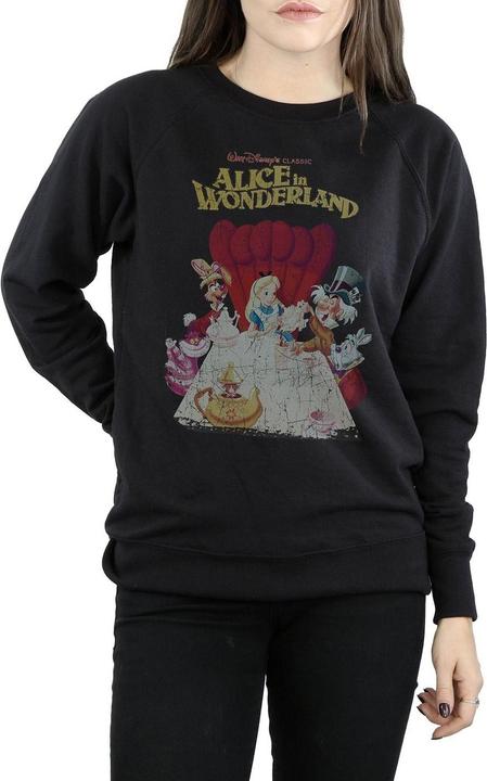 Actual product image Alice In Wonderland Womens/Ladies Poster Retro Cotton Sweatshirt (XXL)