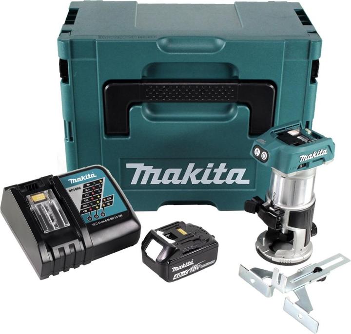 Productafbeelding Makita DRT 50 RM1J Accu multifunctionele bovenfrees borstelloos 18V + 1x accu 4,0 Ah + snellader in de