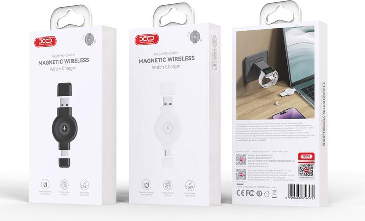 Immagine prodotto xO caricatore wireless per orologi QI CX026 USB+USB-C 2,5W nero (2.50 W)
