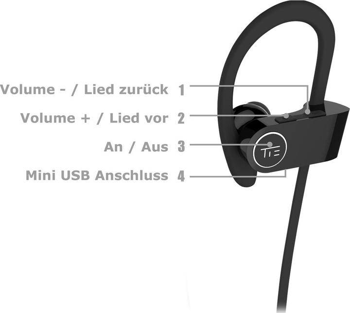 Produktbild TIE Bluetooth 4.1 Earphones (ANC, 4 h, Kabellos)