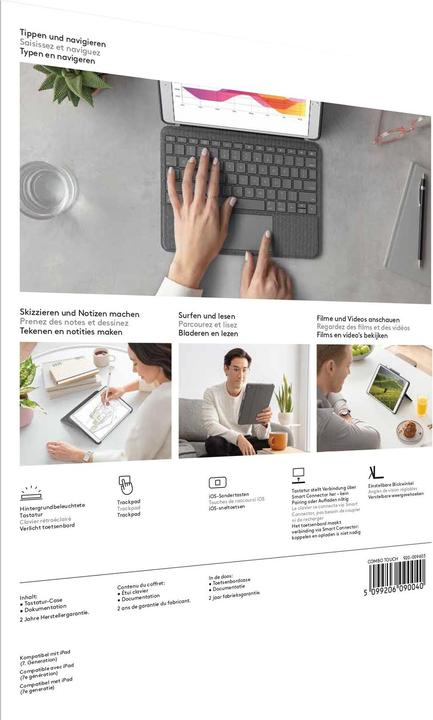 Produktbild Logitech Combo Touch (Eng. Int., iPad 2019 (7. Gen), iPad 2020 (8. Gen), iPad 2021 (9. Gen))