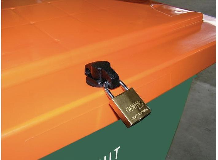 Actual product image Craemer Grit bin L945xW725xH930 mm 400 l HD-PE green/orange without removal chute