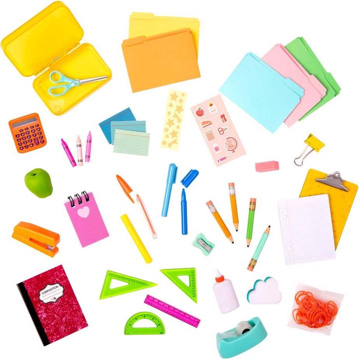 Image du produit Our Generation OG - Banc d'école avec accessoires colorés