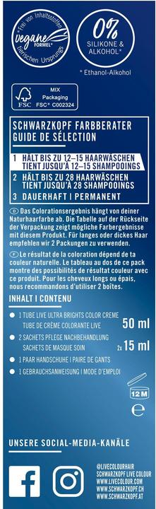 Actual product image Schwarzkopf Live Ultra Brights (95 Electric Blue)