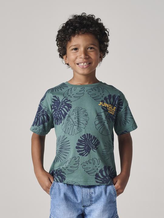 Immagine prodotto Vertbaudet Jungen T-Shirt mit grafischem Dschungelprint, Recycling-Baumwolle (116)