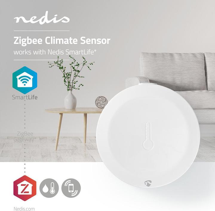 Image du produit Nedis Smart Klimasensor ZBSC10WT | Zigbee 3.0 | Batteriebetrieben | Android™ / IOS | Weiss