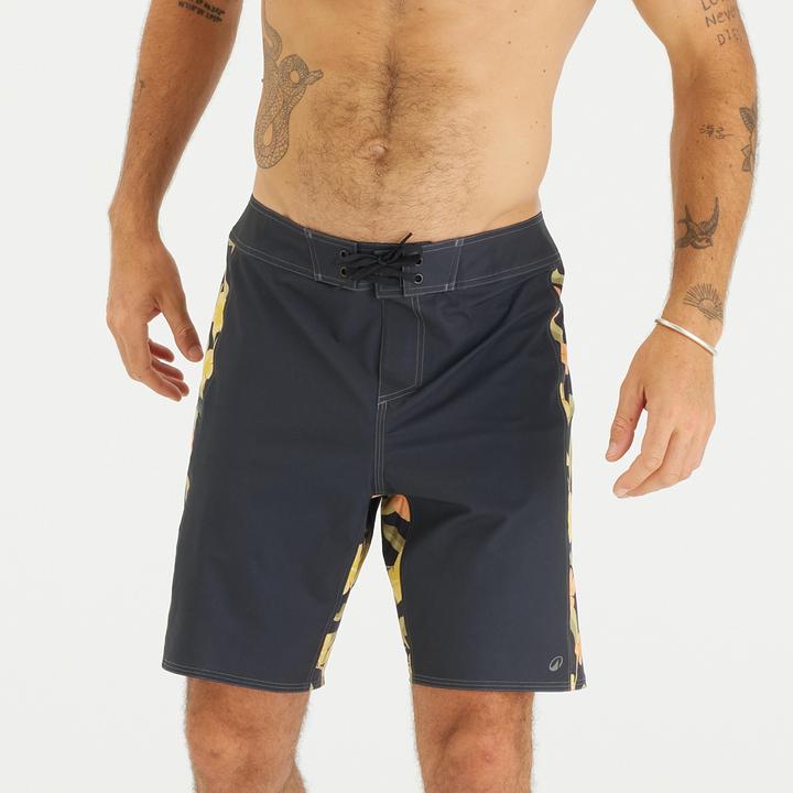 Olaian Boardshorts Surfen Herren lang 500 Arch Spring 19" schwarz