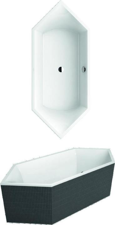 Villeroy & Boch V&B Fitted Bath SQUARO Slim Line Hexagon 1900x800mm white (185 l, 190 cm, 80 cm)