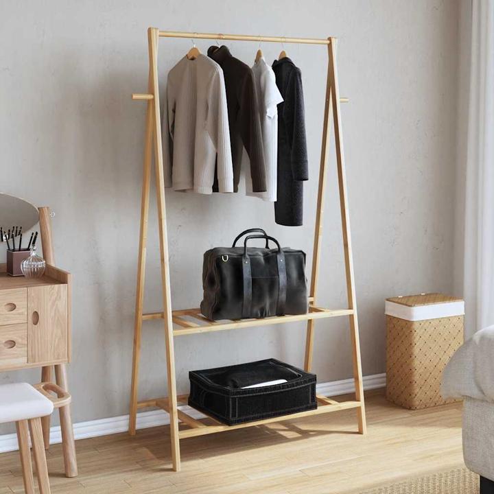 Produktbild VidaXL Kleiderständer mit Ablagen 96x45,5x150,5 cm Bambus