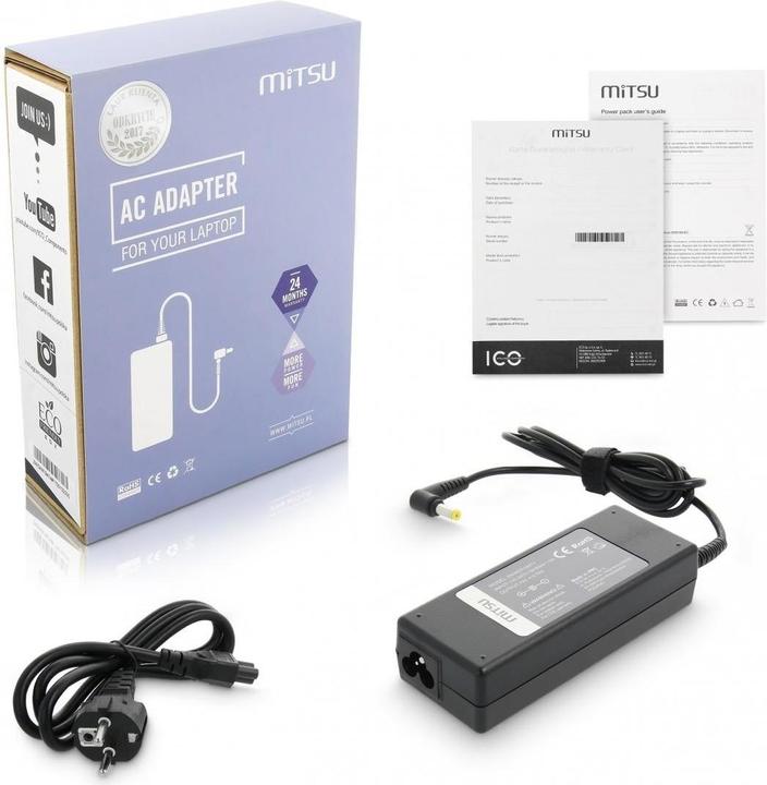 Immagine prodotto Mitsu caricabatterie per notebook 19v 4,74a 5,5x1,7 - acer (90 W)
