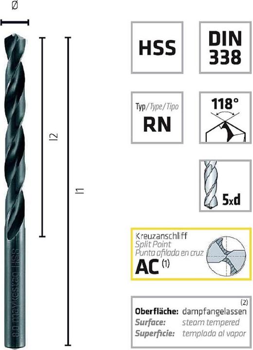 Produktbild Alpen Spiralbohrer HSS - MAYKESTAG (5.0 mm)