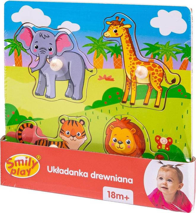 Image du produit Smily Jouer Jouer Puzzle en bois ZOO-Puzzle 4 pièces (4 pièces)