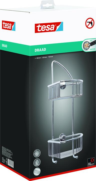 Produktbild tesa DRAAD Duschkorb inkl. Klebelösung ohne Bohren