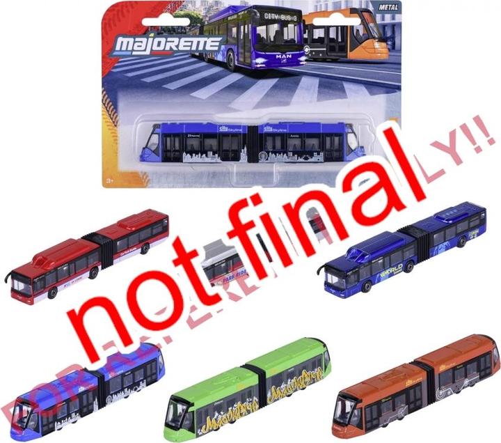 Actual product image Majorette City Bus MAN+ Siemens Tram, 6-sort.