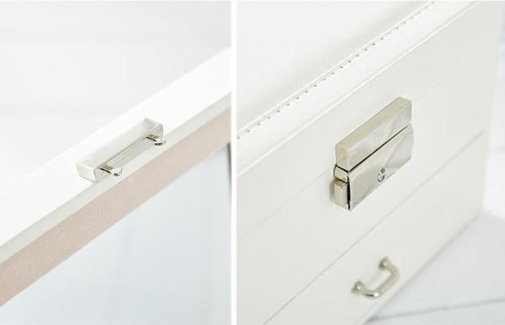 Actual product image JTI Lockable jewellery box 16 x 16 cm - White