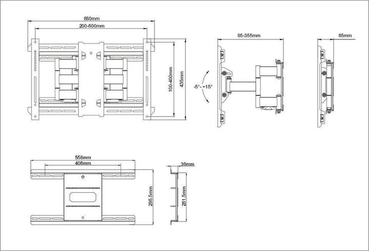 Immagine prodotto Multibrackets M Universal Flexarm Pro 125kg Super Duty (Muro, 110", 125 kg)