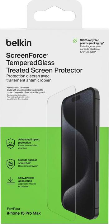 Actual product image Belkin ScreenForce Pro TemperedGlass a (1 Piece, Apple iPhone 15 Pro Max)