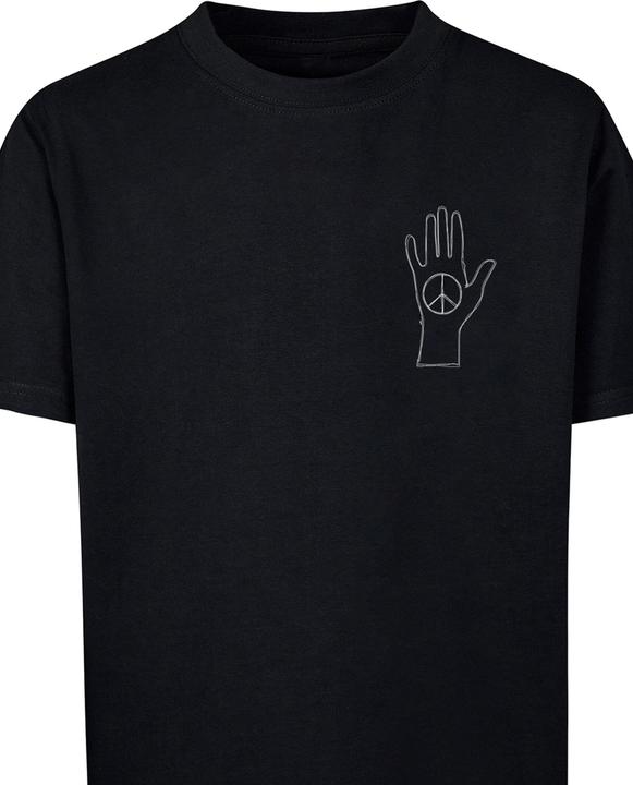 Produktbild Merchcode Peace - Scribble Hand Black Kids Basic Tee - 174559 (146)